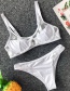 Fashion White Steel Support Point Mesh Gauze Split Bikini
