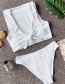 Fashion White Studded Solid Color Bikini