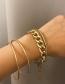 Fashion White K Glossy Thin Round Chain Combination Bracelet