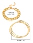 Fashion White K Glossy Thin Round Chain Combination Bracelet