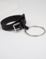 Fashion Black Leather Metal Round Belt