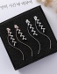 Fashion B Silver  Silver Needle Zircon Leaf S Earrings