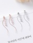 Fashion A Gold:  Silver Needle Zircon Leaf S Earrings