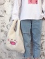 Fashion White Embroidered Pig Shoulder Bag