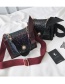 Fashion Red Wine Sequined Shoulder Handle Bow Crossbody Small Square Bag