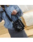 Fashion Black Portable Wide Shoulder Strap Bucket Bag
