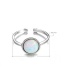 Fashion Silver Open Australian Gemstone  Silver Geometric Round Ring