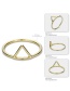 Fashion Gold  Silver Openwork Triangle Ring