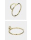 Fashion Gold Geometric  Silver Openwork Semicircular Ring
