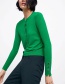 Fashion Green Button-knit Sweater Cardigan