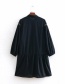 Fashion Black Stitched Openwork Poplin Dress