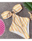 Yellow Striped One-piece Swimsuit Bikini Print