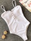White Solid Color One-piece Swimsuit Bikini