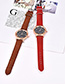 Fashion Red Pu Alloy Electronic Element Hexagon Watch