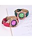 Fashion Red Pu Diamond-encrusted Alloy Electronic Element Octagonal Watch