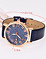 Fashion Navy Blue Pu Sequin Alloy Electronic Watch