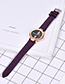 Fashion Purple Pu Diamond-encrusted Alloy Electronic Watch
