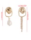 Fashion Gold Alloy Pearl Diamond Geometric Earrings