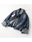 Fashion Denim Blue Wide Sleeve Single-breasted Denim Jacket