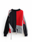 Fashion Stitching Color Fringed Contrast Stitching Pullover