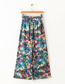 Fashion Colored Coco Flower Printed Lace-up Pants Wide-leg Pants