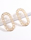 Fashion Gold Alloy Hollow Ring Earrings