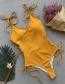 Fashion Yellow One-piece Swimsuit Strap