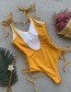 Fashion Yellow One-piece Swimsuit Strap