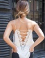 Fashion White Solid Color Sleeveless Vest With Backless