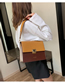Fashion Khaki Square Bag Hit Color Bag Lock Buckle Shoulder Bag