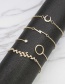Fashion Gold 4 Piece Leaf Moon Lightning Bracelet Bracelet Set
