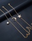 Fashion Gold Moon Star Pearl Pendant 3 Piece Bracelet