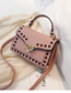 Fashion Pink Color Nail Small Square Bag Lock Buckle Shoulder Bag