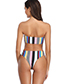 Fashion Stripe Striped Printed Split Bikini