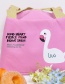 Fashion Green Flamingo Portable Waterproof Aluminum Foil Thickened Lunch Bag