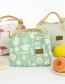 Fashion Green Flamingo Canvas Portable Lunch Bag