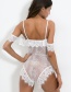 Fashion White Lace Sling: Off-the-shoulder: Erotic Jumpsuit