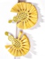 Fashion Yellow Alloy Lafite Pendant Stud Earrings