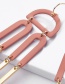Fashion Leather Pink Geometric Semicircular U-shaped Earrings