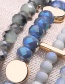 Fashion Blue Alloy Cut Surface Crystal Elastic Line Adjustable Bracelet 4