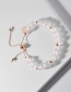 Fashion White Coated Glass Crystal Pull Adjustable Bracelet Frosted Beads