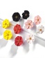 Fashion Black Painted Multi-layer Flower Earrings