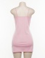 Fashion Pink Sling Open Back V-neck Contrast Stitching Sequin Dress