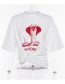 Fashion White Cobra Print Loose Round Neck Short Sleeve T-shirt