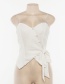 Fashion White Sling V-neck Single-breasted Halter Vest