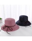 Fashion Leather Powder Leather Rope Bow Double Layer Lace Basin Cap