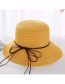 Fashion Navy Leather Rope Bow Double Layer Lace Basin Cap