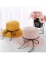 Fashion Gray Leather Rope Bow Double Layer Lace Basin Cap