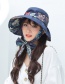 Fashion Navy Cotton Printed Fabric Straps With Bows And Big Hats