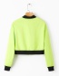 Fashion Fluorescent Green Solid Color Short Version Pilot Zip Jacket